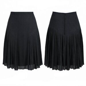 Elie Tahari Pleated Silk Skirt